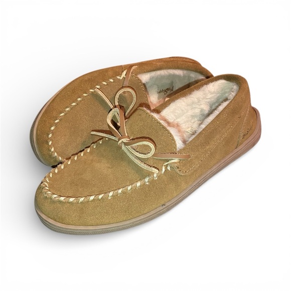 Leather Upper Comfort Women's Tan Moccasins - Picture 10 of 11